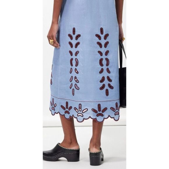 Vyshyvanka Ukrainian Embroidered Dress Linen Size M/ L - Picture 4 of 9